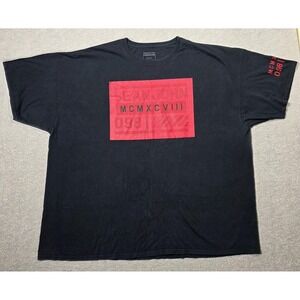Sean John Shirt Mens Big 3X Black Red Logo Box Graphic Tee Streetwear MCMXCVIII